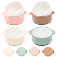Ensemble de vaisselle en porcelaine pour bébé, cuillère-fourchette pour enfants, assiettes et bols, nouvelle collection 2026, avec manchon en silicone