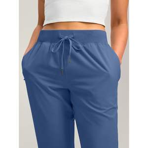 2025 femmes Dusty Blue Joggers vêtements de gymnastique légers avec poches à fermeture éclair pour entraînement décontracté course voyage - Product Image 3