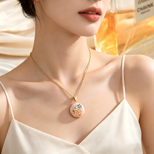 Collier Cœur <span class=keywords><strong>et</strong></span> Lune <span class=keywords><strong>Maman</strong></span> <span class=keywords><strong>et</strong></span> <span class=keywords><strong>Moi</strong></span>, Pendentif Famille Animale avec Pierres CZ, Bijou en Laiton, Cadeau - Product Image 2