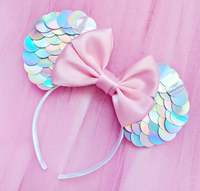 Candy Color Scale Ribbon Bow Girl Cute Mouse Ears Amusement Park Animal Carnival Headpiece