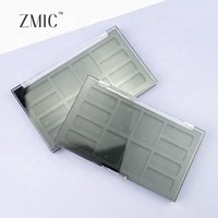Palette de fards à paupières 12 couleurs avec couvercle transparent, palette de maquillage rectangulaire vide, palette de contour personnalisée noire mate