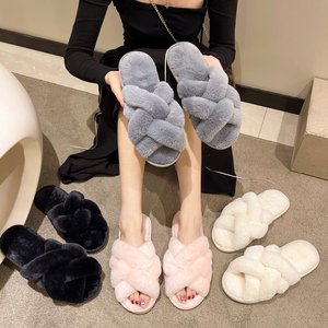 Pantuflas de Invierno para Mujer, con Punta Abierta, Forro de Peluche, Suela de TPR Suave, Antideslizantes, Acolchadas, para Interiores - Product Image 2