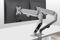 Swelix M22W double écran blanc ressort à gaz 360 degrés bureau 17 "-30" support de moniteur bras mural support de moniteur à mouvement complet