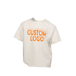 T-shirt pour homme en coton 100% de haute qualité, uni, décontracté, coupe ample, col rond, manches courtes, tissu doux et écologique, logo personnalisé - Product Image 1