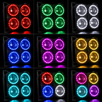 Projecteurs de Scène Professionnels 200W LED 4 Yeux Blinder RGB Anneau DMX512 Blanc Chaud Haute IRC 90 Éclairage Public DJ Mariage Fête Spectacle