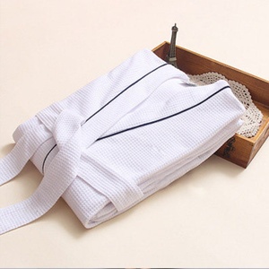 Softextiles 5 Star Spa Robe Hotel <strong>Ladies</strong> Solid Kimono Collar Luxury Bathrobe 100% Cotton Waffle Custom logo Bathrobe - Product Image 1