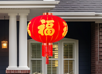 Moderne Chinesische Traditionelle Rote Hängelaternen Rote Beflockte Laternen für Chinesisches Neujahr Weihnachtsdekoration