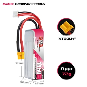 Batería LiPo GAONENG GNB 2S 7.6V HV 1450MAH 100C 200C RC con Conector XT30 para FPV, Bicicleta RC 1:8, Motocicleta RC 1/8, Auto de Carreras Kyosho - Product Image 3