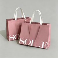 Sacs de courses réutilisables et durables en papier recyclé, impression flexographique/UV, poignées en corde de coton, style luxueux pour