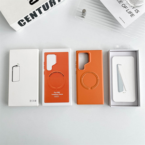 Funda de teléfono móvil a prueba de golpes de cuero magnético de lujo, funda trasera de carga inalámbrica, forro de microfibra para <span class=keywords><strong>Samsung</strong></span> S24 Ultra S24 Plus - Product Image 2