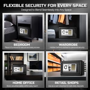 20E H20cm Small Safe <b>Box</b> with Drop Slot Electronic Drop Safe <b>Box</b> for Money with Digital Combination Keypad <b>Lock</b> - Product Image 4