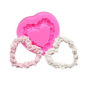 Heart Shape Rose Wreath Silicone Mold For Cake Decorating Baking Chocolate DIY Craft Valentine'S Day - Product Image 5