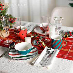 Juego de vajilla de porcelana de diseño navideño, juego de <span class=keywords><strong>cena</strong></span> de porcelana de hueso, conjunto de platos de cerámica para Horeca, <span class=keywords><strong>2022</strong></span> - Product Image 3