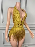 Combinaison rose en rayonne à décolleté plongeant et franges, longueur genou, sexy, pour femme, idéale pour danseuses Gogo, chanteuses, costumes de scène, ou tenues de mannequins de défilés automobiles