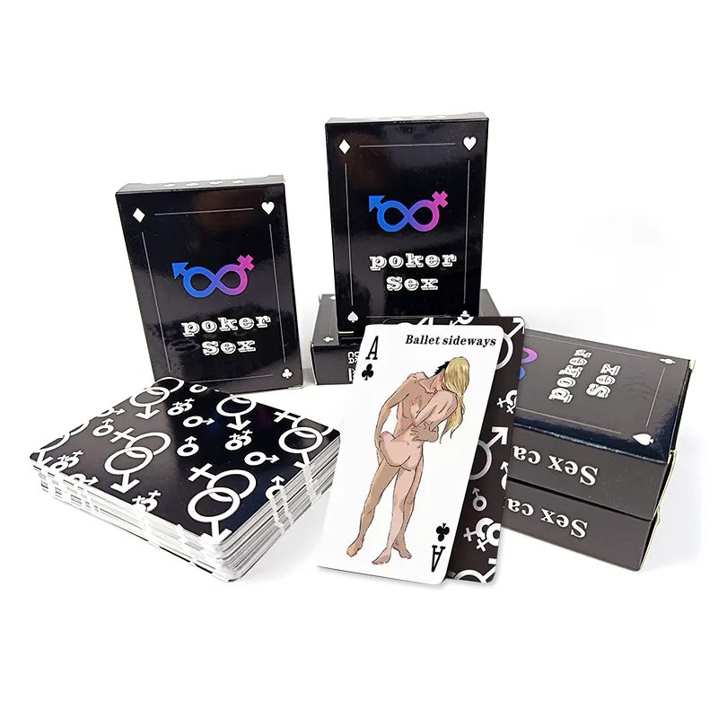 Vente en gros stock de cartes à jouer sexy au poker jeux amusants pour améliorer les relations entre adultes imprimés sur papier boîte de logo personnalisable emballée