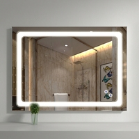 Miroir LED Rectangulaire Intelligent Étanche IP44, Miroir de Salle de Bain de Luxe, Miroir Mural pour la Maison, l'Hôtel et la Décoration Intérieure - Vente Flash