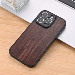 Luxury Friendly Wooden Cover Magnetic Wireless Charging Phone Case Wood Case For IPhone 15 14 13 12 11 8 7 6 Xr Xs Max