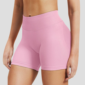 Fashion Skinny Spandex Solid Women Summer Butt Lift High Waist Breathable Quick Dry Workout Gym Yoga <strong>Shorts</strong> Elastic Waist Custom - Product Image 1