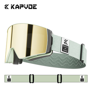 แว่นตาสกีแม่เหล็ก KAPVOE ขนาดเดียว เลนส์ PC ป้องกันฝ้า สำหรับนักสกีทุกคน - Product Image 3