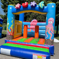Château gonflable Reddy Sea World, trampoline, structure de jeu extérieure amusante avec matériau en PVC, installation facile et 5 à 10 passagers