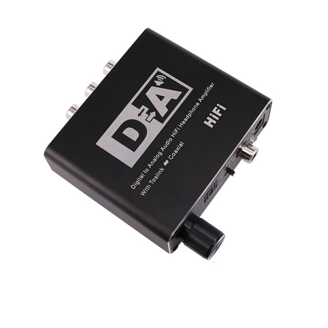 Digital-to-analog audio converter, adjustable volume 1080p converter, optical fiber digital video converter