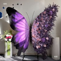 Toile de fond pour mariage Arche de fleurs Décor de boutique Fleurs artificielles Rangée Papillon Arche de fleurs pour mariage