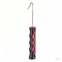 Booms Fishing Kit d'extraction d'hameçons 7 pouces, dégorgeur flottant avec poignée en plastique noir et rouge, 0,06 lb, équipement de pêche