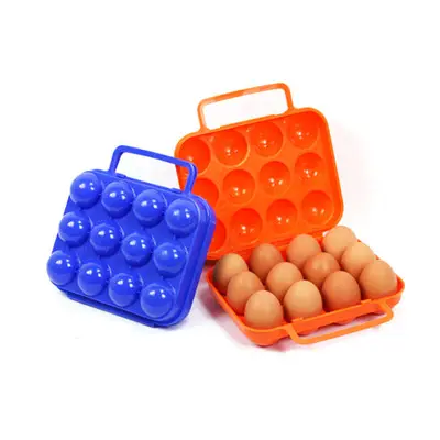 Suporte de ovos portátil para uso externo, 12 peças, bandeja de ovos, caixa de proteção