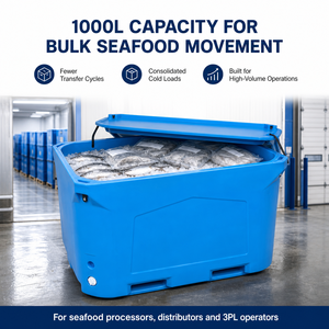 Bac isotherme robuste de 1000 L pour le transport réutilisable de fruits de mer et de produits alimentaires en chaîne du froid, logo personnalisé, OEM, vente en gros - Product Image 6