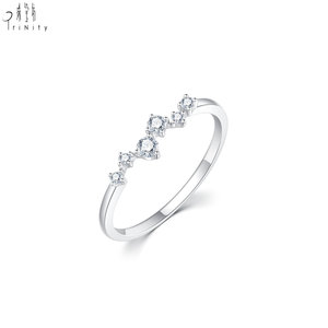 Proveedor Mayorista Fabricante de Hong Kong Exporta Joyería Fina de Uso Diario Anillo de Oro Blanco Sólido de 18K con Diamantes Naturales Reales - Product Image 3