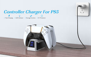 <strong>PS5</strong> <strong>Controller</strong> Charger USB Port <strong>DualSense</strong> Fast Charging Dock Station with LED Indicator for Charge up 2 <strong>PS5</strong> Wireless <strong>Controllers</strong> - Product Image 2