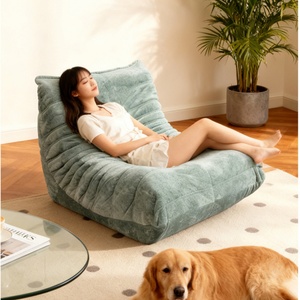 Fauteuil inclinable sans accoudoirs, emballé sous vide, sans cadre, canapé en peluche incurvé, canapé-lit à compression, siège unique, canapé en mousse moelleux - Product Image 3