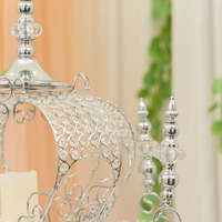 Support de bougie en métal doré en forme de calèche citrouille personnalisable, centre de table pour la maison et les décorations de mariage