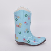 Vase à fleurs en céramique Cowgirl Boots Design Cadre élégant de style campagnard
