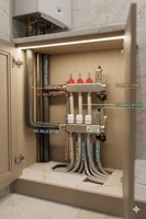 Collecteur en acier inoxydable 304 SS avec débitmètre, aération, vanne de vidange et bouchons 2-13 voies