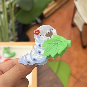 Nueva Pinza <span class=keywords><strong>de</strong></span> Pelo Acrílica con Diseño <span class=keywords><strong>de</strong></span> Caracol, <span class=keywords><strong>Oruga</strong></span> y Bicho <span class=keywords><strong>de</strong></span> <span class=keywords><strong>Seda</strong></span>, Accesorios <span class=keywords><strong>de</strong></span> Animales para Mujeres, Uso Diario - Product Image 3