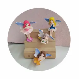 Lovely Flower Fairy Resin Figurines 3D Angel fit Fairy Garden Ornaments Home Car Decorations