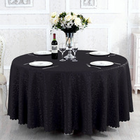Prix usine 120 ''pouces rond blanc damassé Jacquard nappe de fête de mariage noir