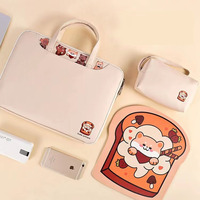 Sac pour ordinateur portable en cuir PU avec logo OEM mignon, étui à bandoulière, housse personnalisée, sacs pour ordinateur portable imperméables pour le travail et l'école, pour ordinateurs portables de 11 à 15,6 pouces