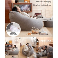 Fauteuils poufs confortables en fausse toile de lin pour salon, vente chaude, fauteuils d'angle confortables