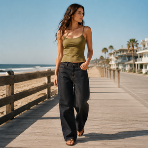Jeans de Cintura Alta para Mujer, Pantalones Anchos, Jeans Holgados para Mujer - Product Image 1