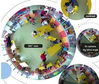 Kamera Keamanan IP V380 Pro Nirkabel WiFi Plafon Dalam Ruangan 360 Derajat Panoramic Fisheye Kamera Mini
