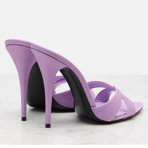 Sandalias de tacón alto minimalistas con <span class=keywords><strong>tiras</strong></span> cruzadas y punta en pico para mujer, venta al por mayor, OEM, personalizadas - Product Image 3