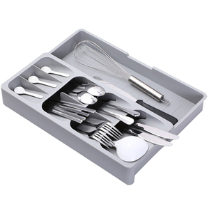 Amazon Supplier Expandable Plastic Drawer Organizer Tray for Flatware/Silverware/Cutlery /Utensil Organization