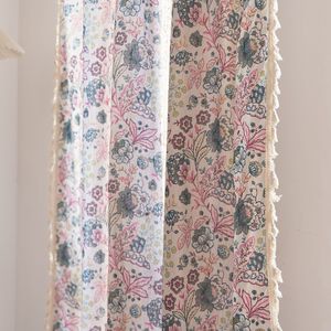 Rideaux Bohèmes Floraux DaiRui avec Pompons, Motif Botanique Champêtre, Filtrant la Lumière, à Oeillets ou à <span class=keywords><strong>Passe</strong></span>-<span class=keywords><strong>Tringle</strong></span> pour Chambre à Coucher - Product Image 1