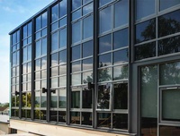 Vente directe d'usine, murs-rideaux en verre de haute qualité avec structure en alliage d'aluminium moderne, garantie anti-corrosion de 5 ans