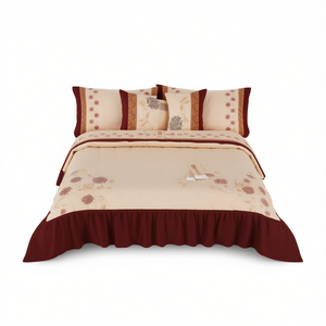 Juego de Edredón King Size Ruby con 3 Almohadas, Diseño Floral, Estilo Clásico, Ropa de Cama para Toda Temporada, Uso Doméstico - Product Image 1