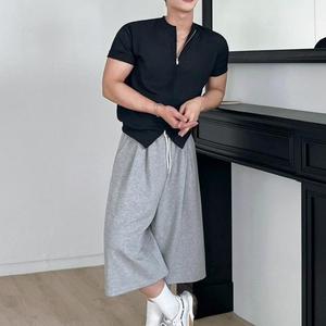 <span class=keywords><strong>Pantaloni</strong></span> da uomo in puro cotone per sport Casual a vita media <span class=keywords><strong>Capri</strong></span> - Product Image 4
