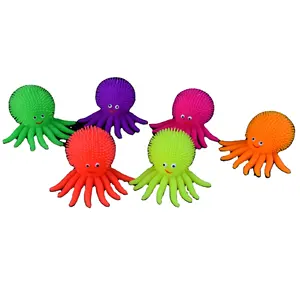 TPR Flash Octopus Animal Toys Squeeze Puffer Light Up Glowing Ball Toy