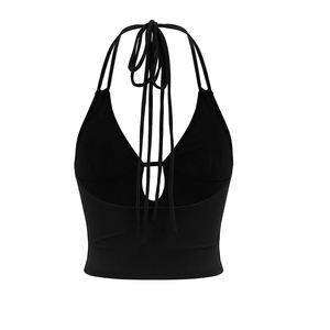 Viviblook C26TP070 Débardeur Crop Top Femme Printemps-Été à Bretelles, Dos Nu, Rivets, Couleur Unie - Product Image 5